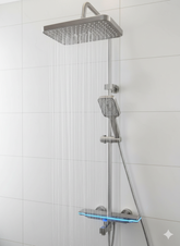 Soft Grey Gun Rain Shower | Pressurized Hydropower Faucet